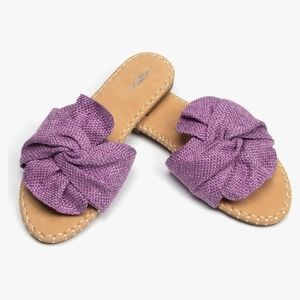 Roxoni Lilac Knot Purple Summer Slides Women's Flats Sandals Shoes NWT SZ 7